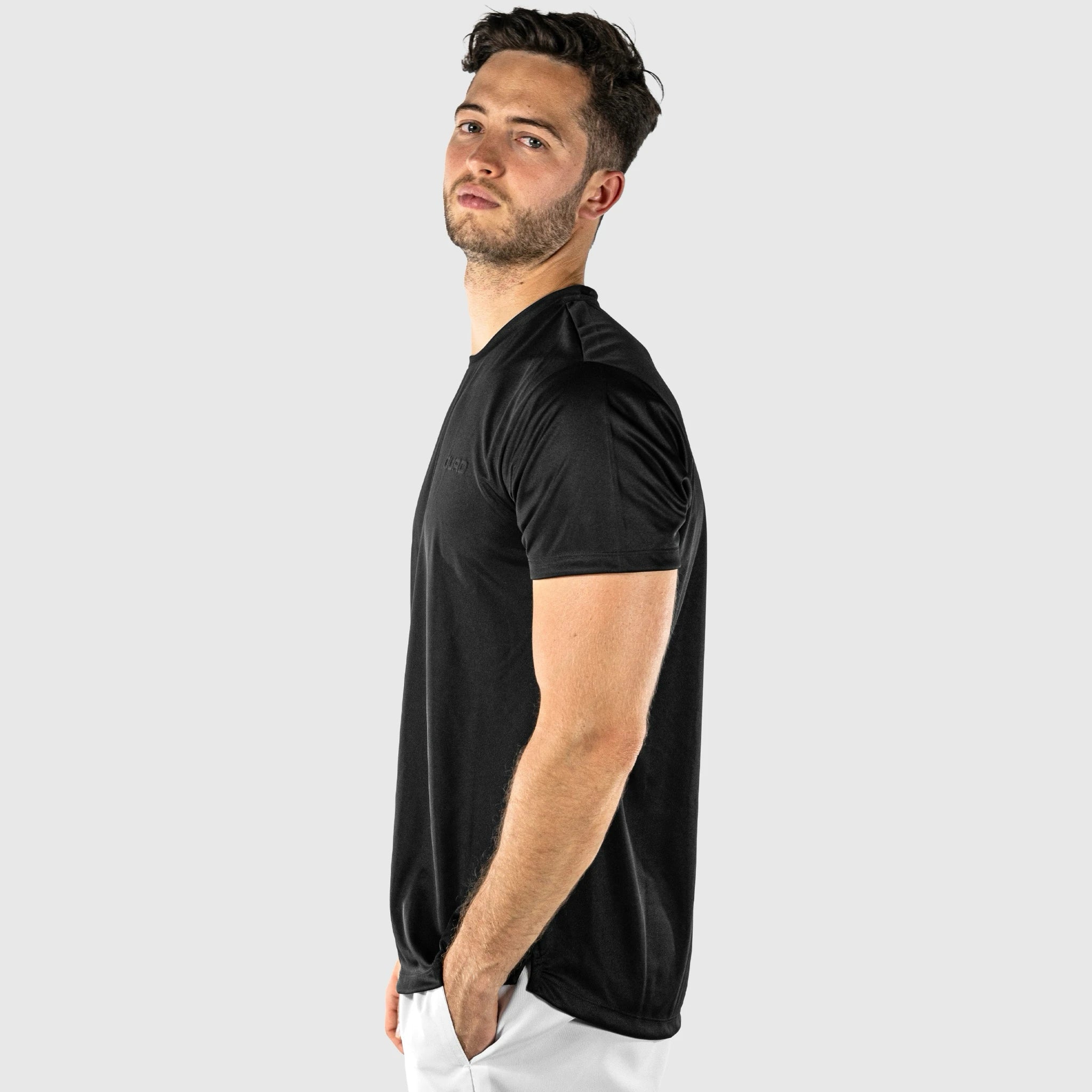 QUAD Elemental Black T-Shirt - side view