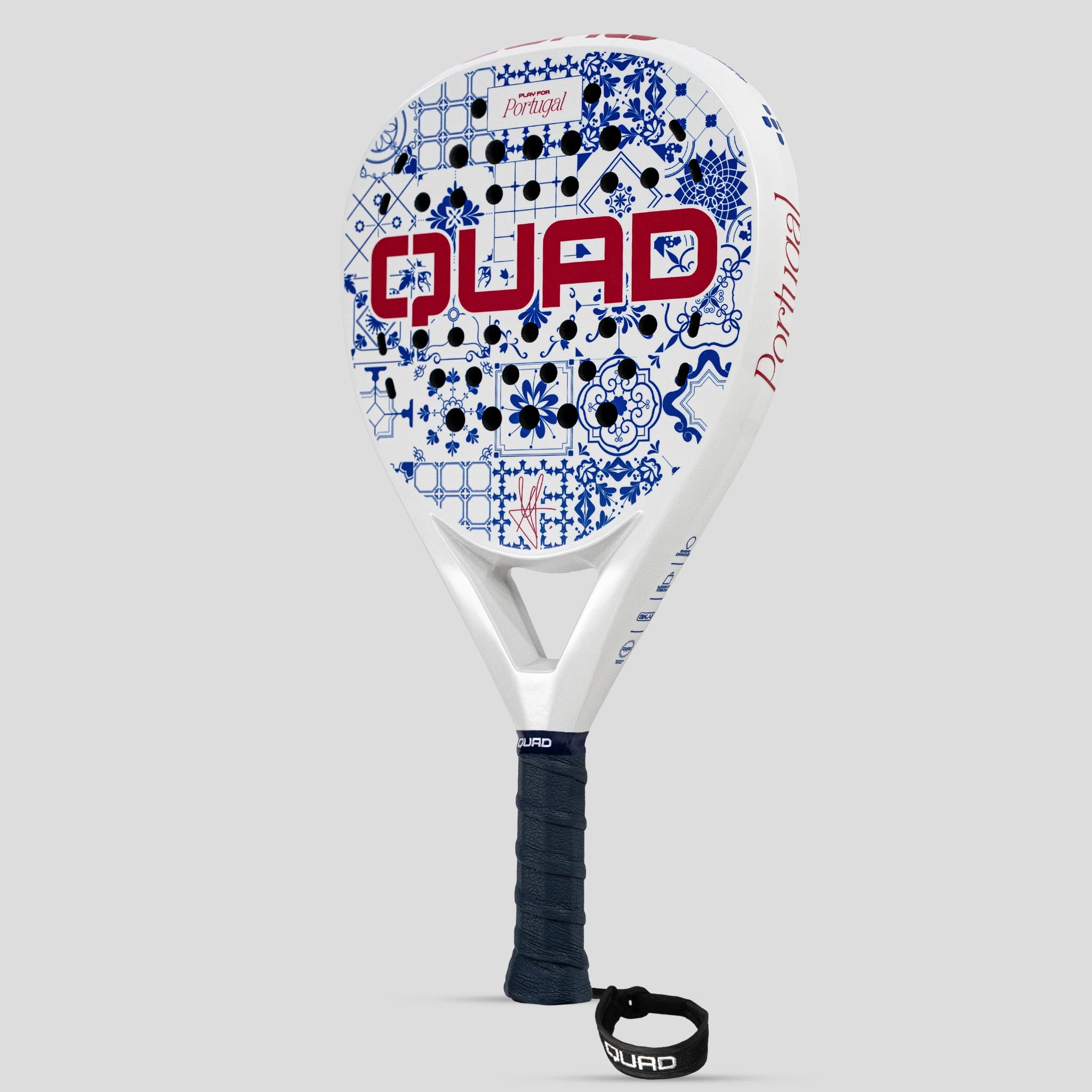 Quad Padel Racket Euro Cup Edition left perspective view