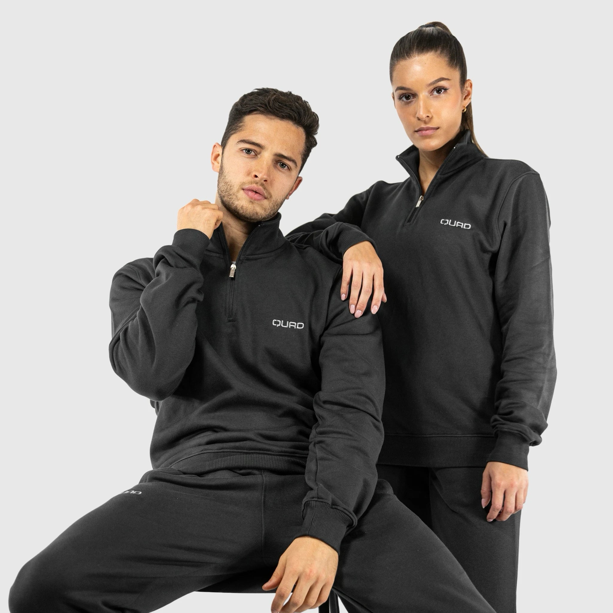 QUAD Half Zip Grey - Men and women