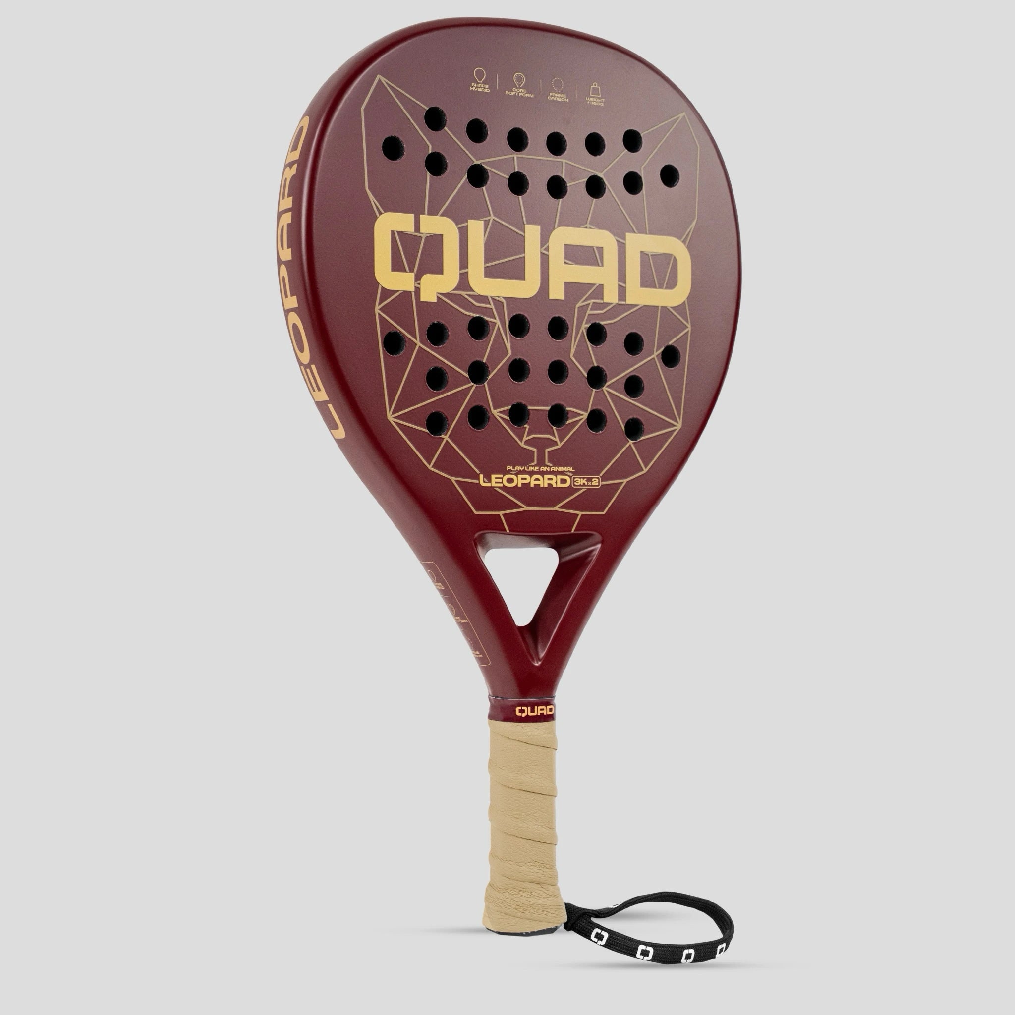 QUAD Leopard Padel Racket perspective view