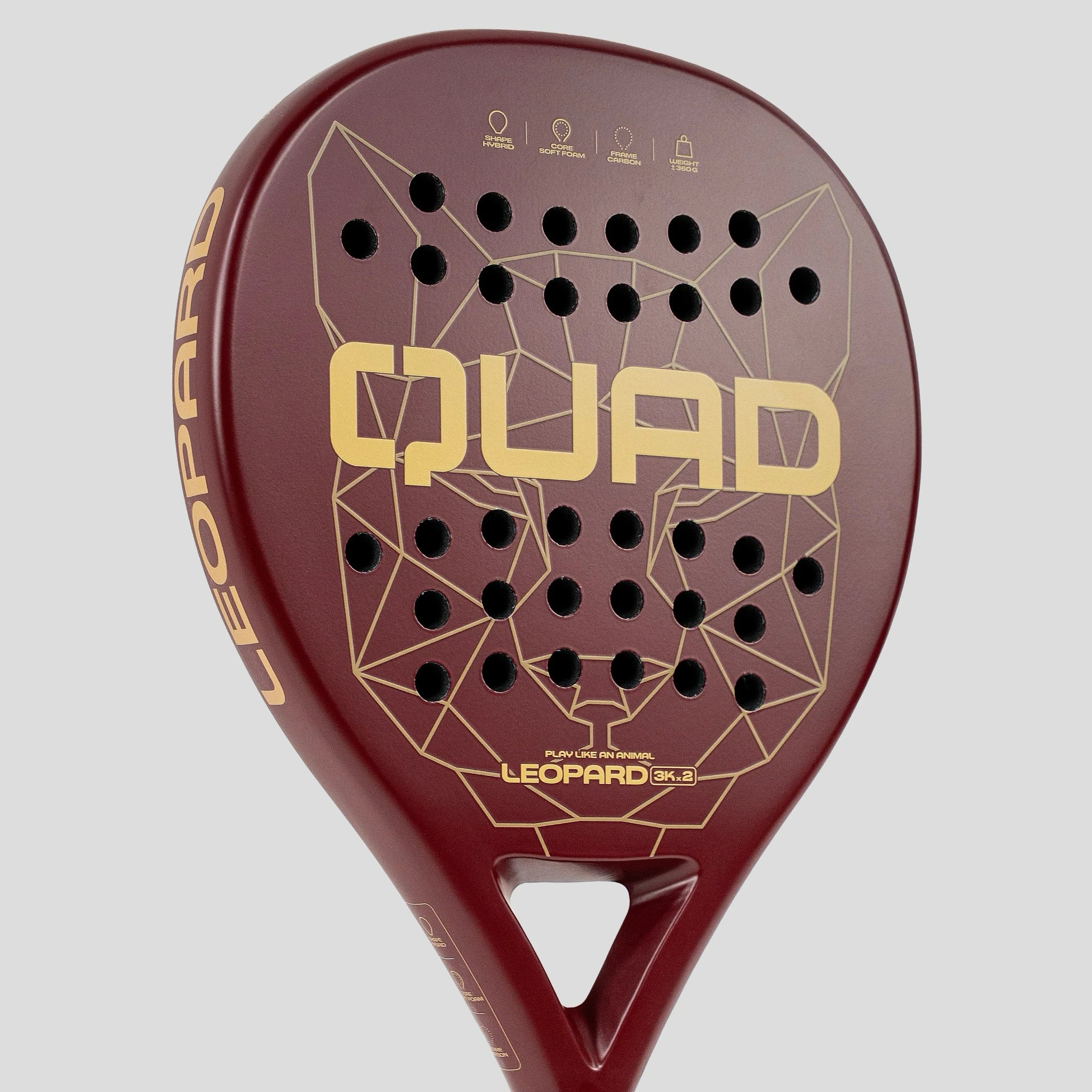QUAD Leopard Padel Racket face detail