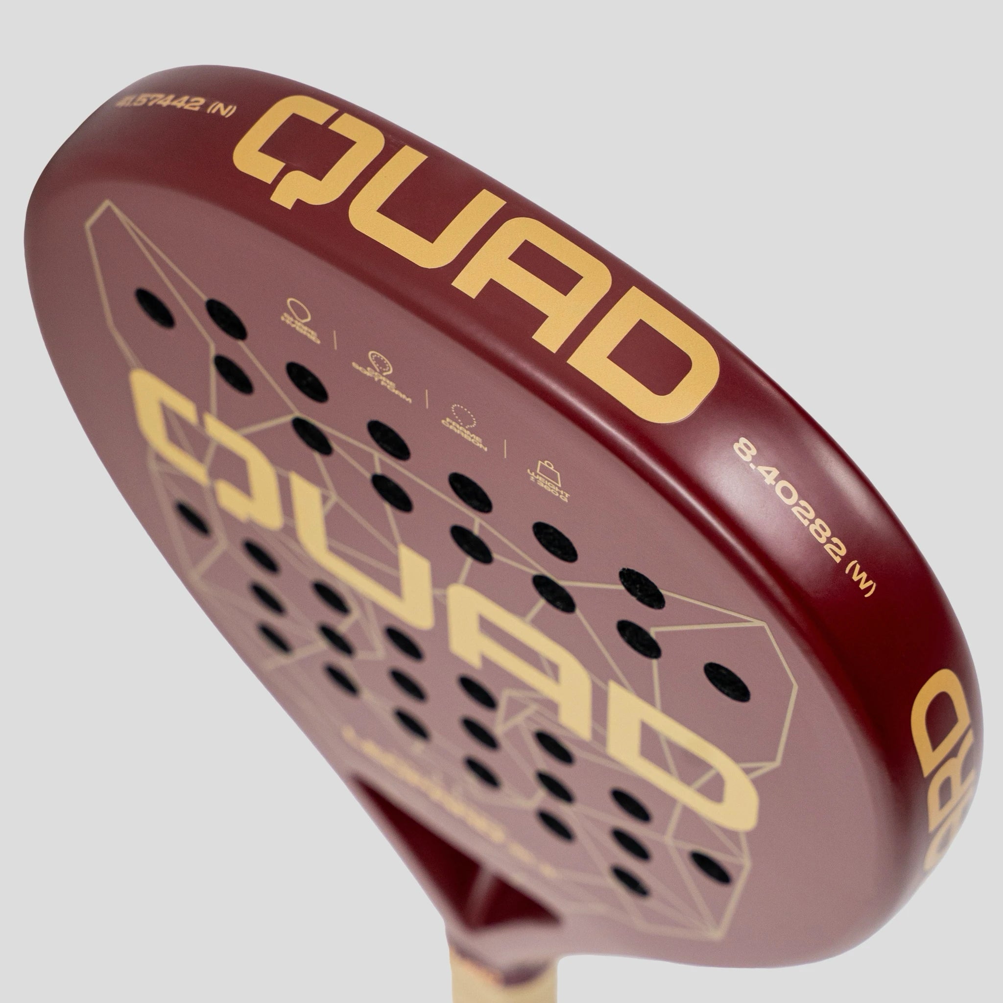 QUAD Leopard Padel Racket top detail
