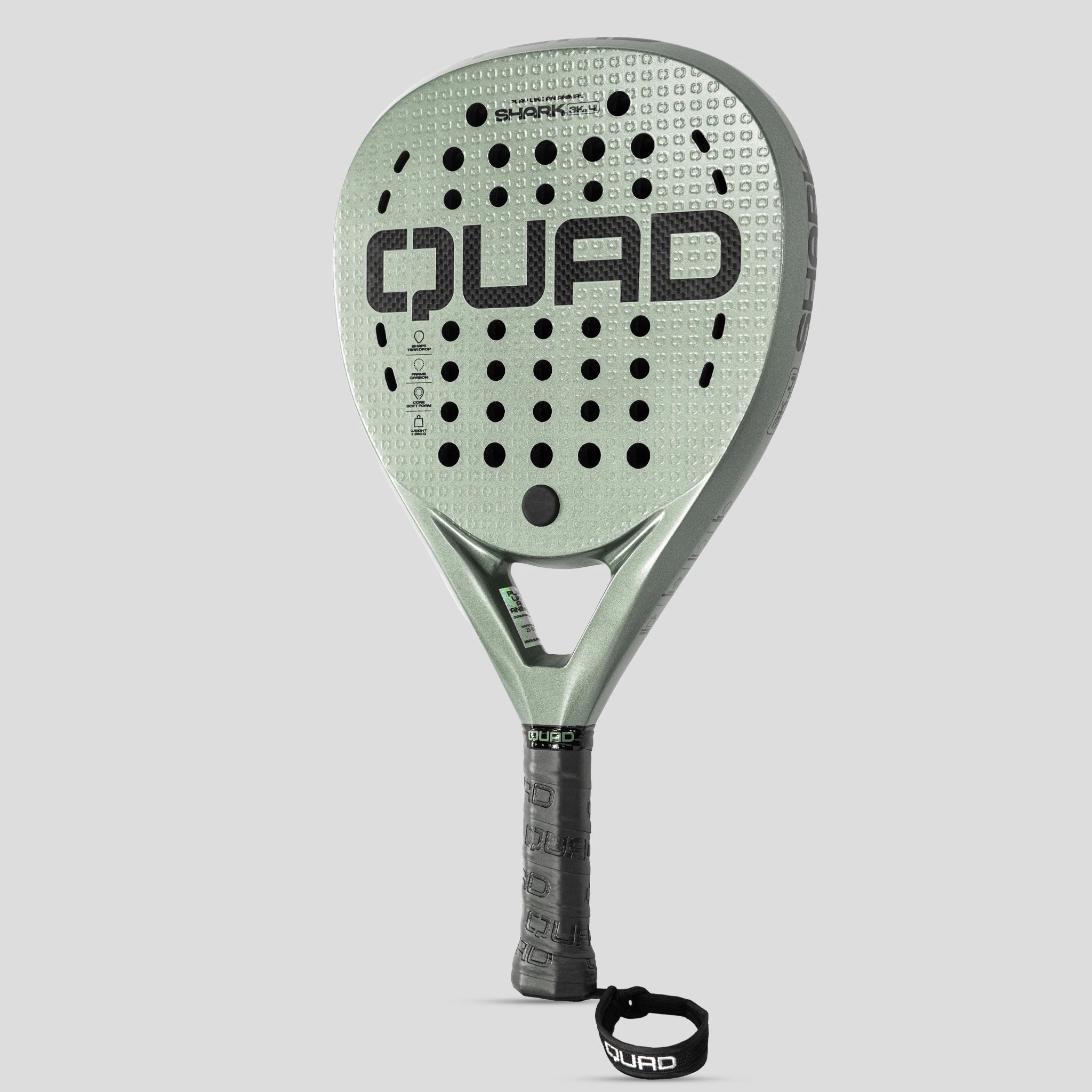 QUAD Shark Padel Racket - perspective view