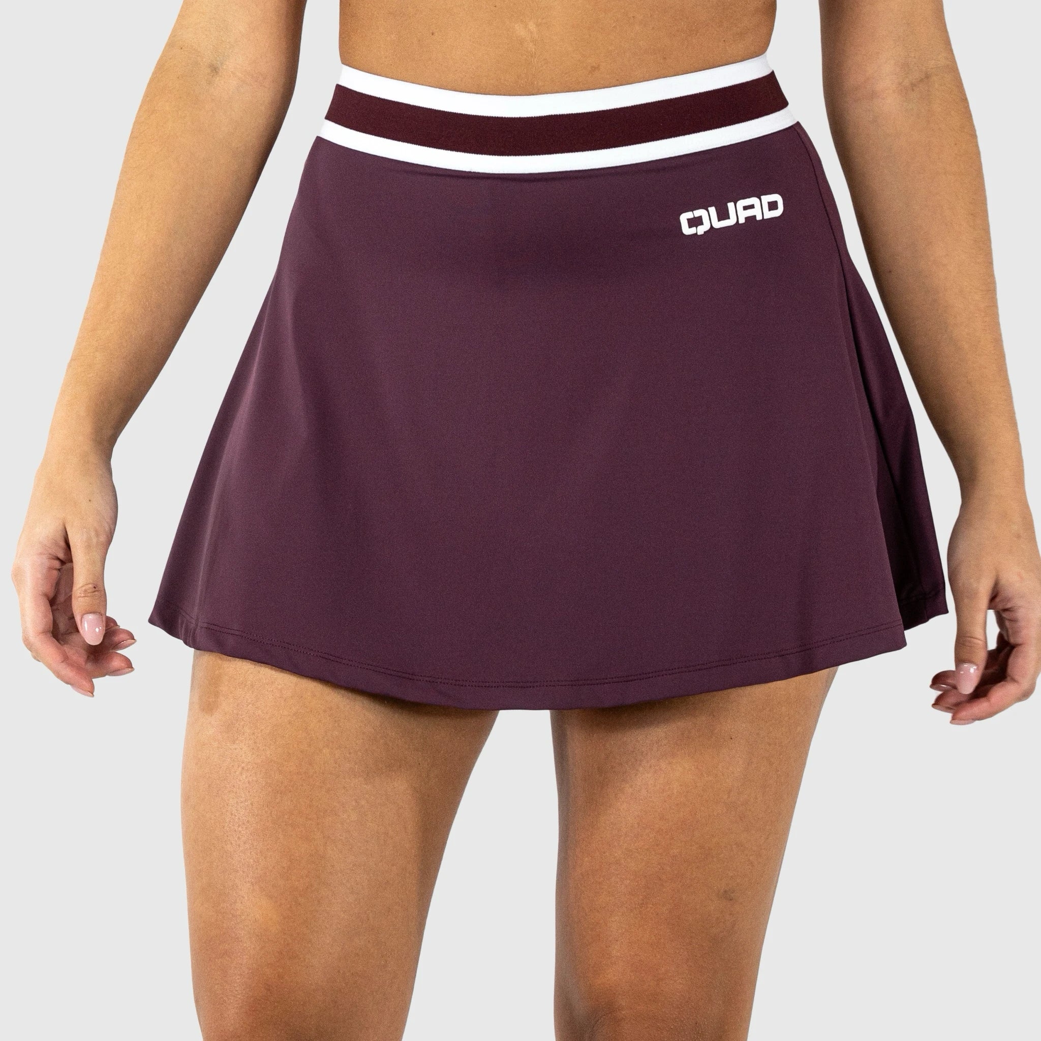 QUAD Slick Skirt Burgundy - front view