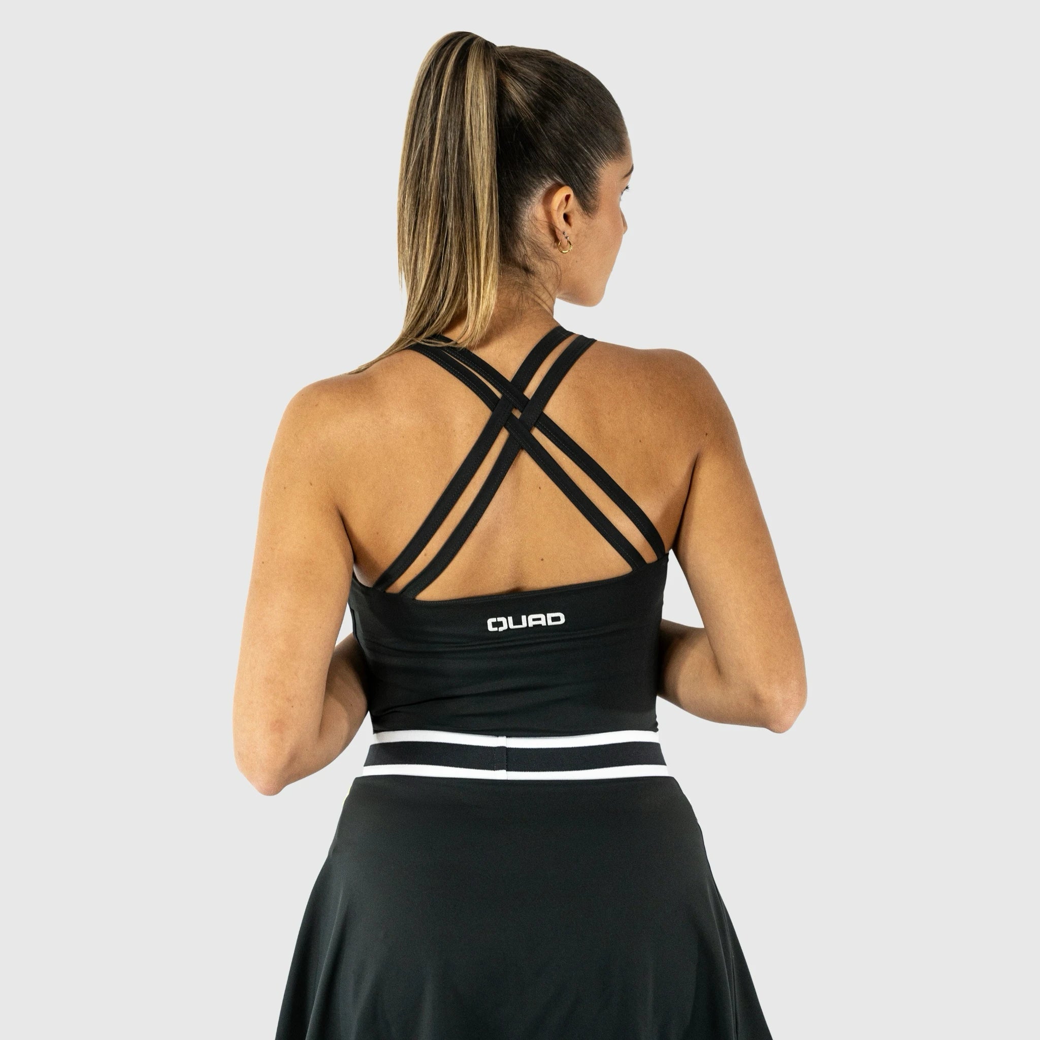 QUAD Tank top double stripes Grey - back view