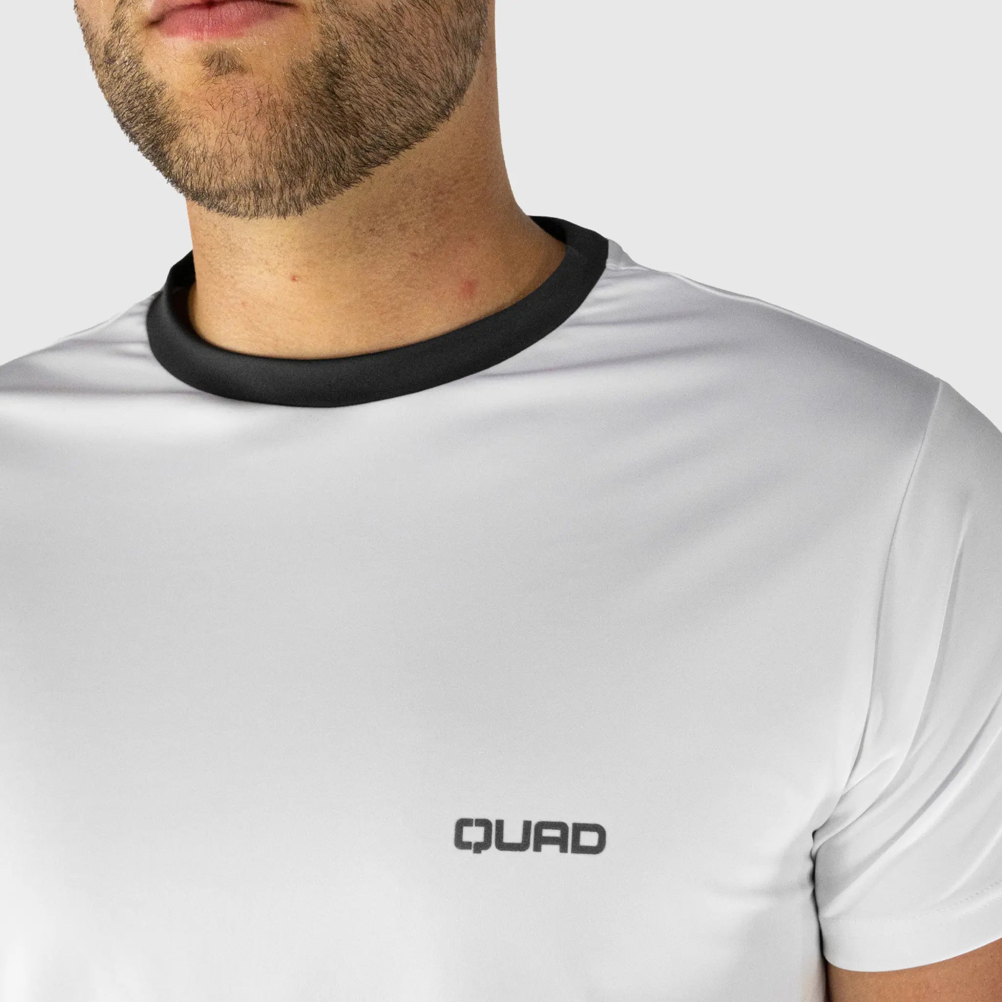 Club Pickleball T-Shirt White and Grey - fabric detail