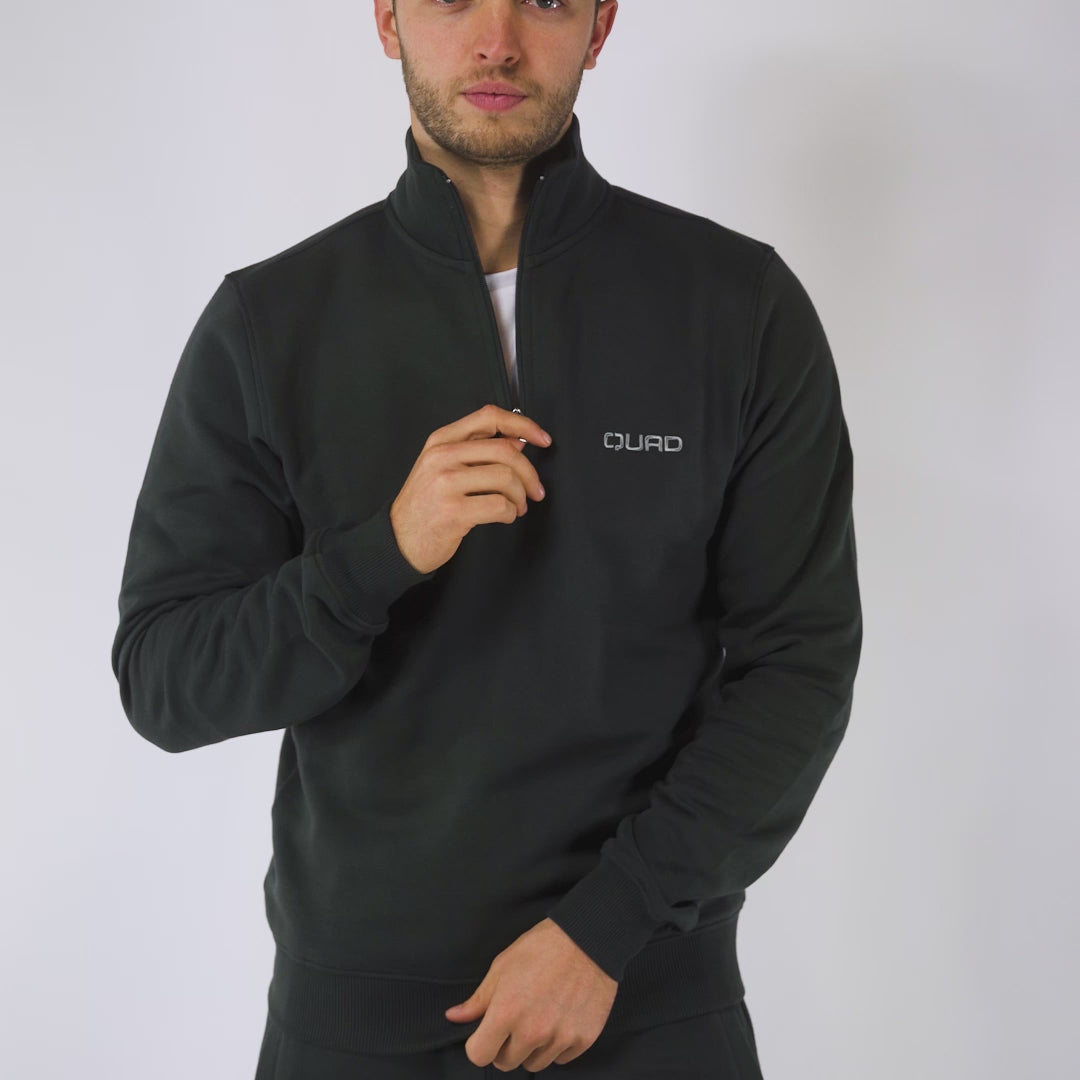 QUAD Half-zip hoodie grey