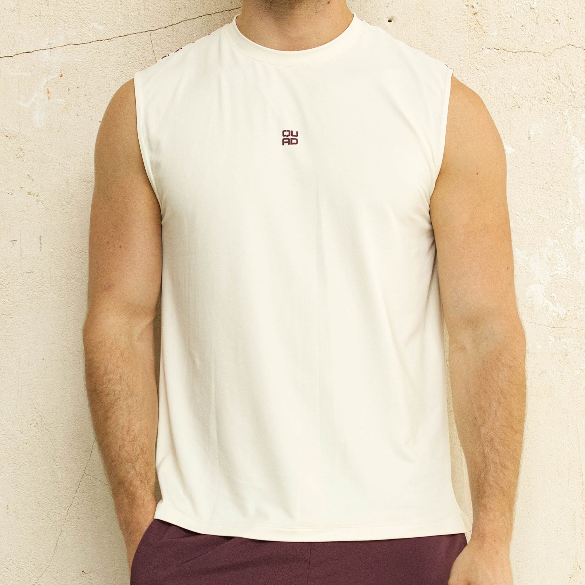 Sleeveless T-shirt Off-White — Back View