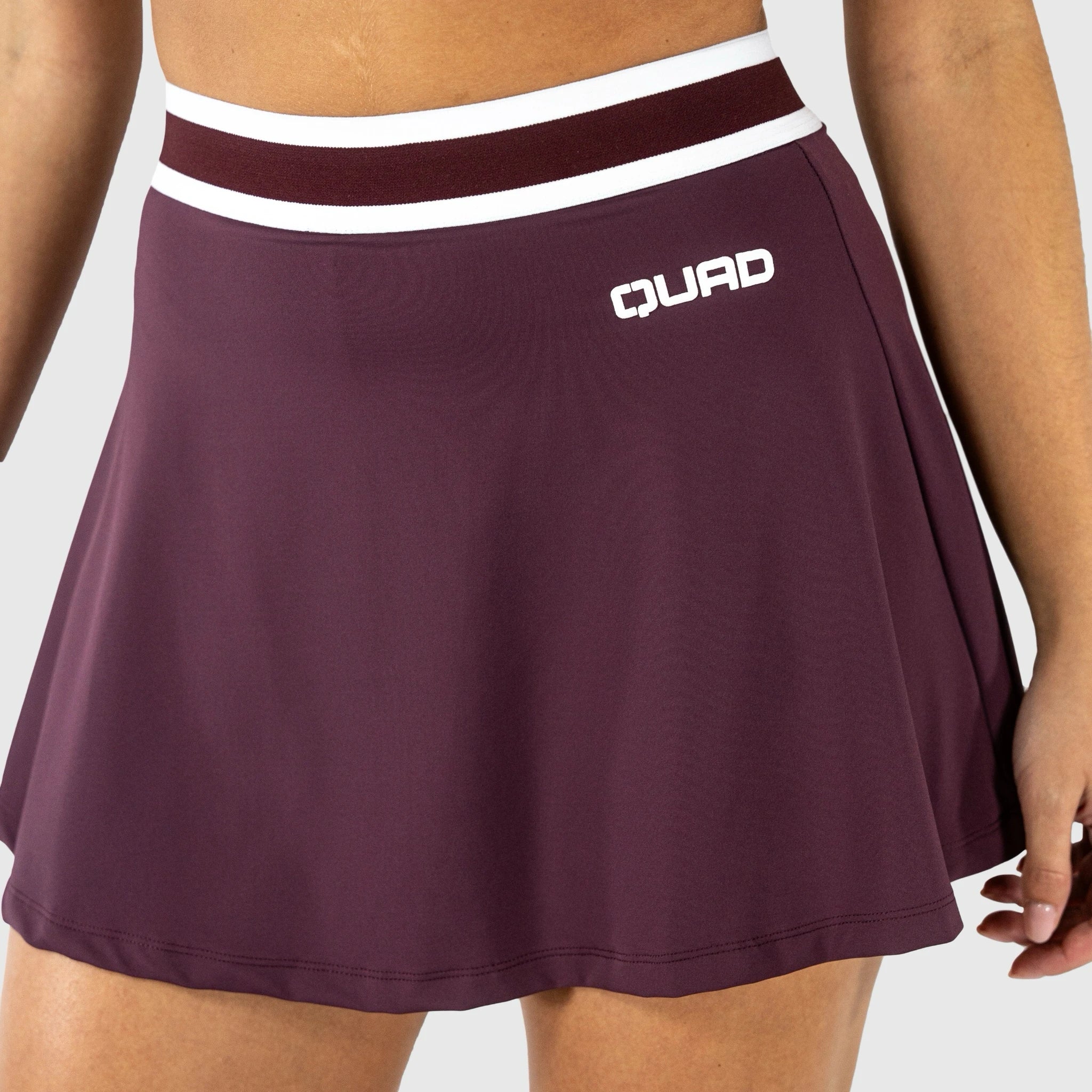 QUAD Slick Skirt Burgundy - front view detail