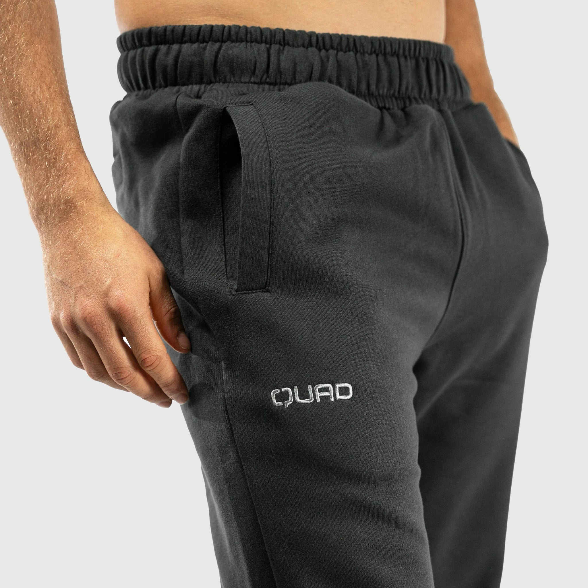 QUAD Sweat Pants Grey - front detail