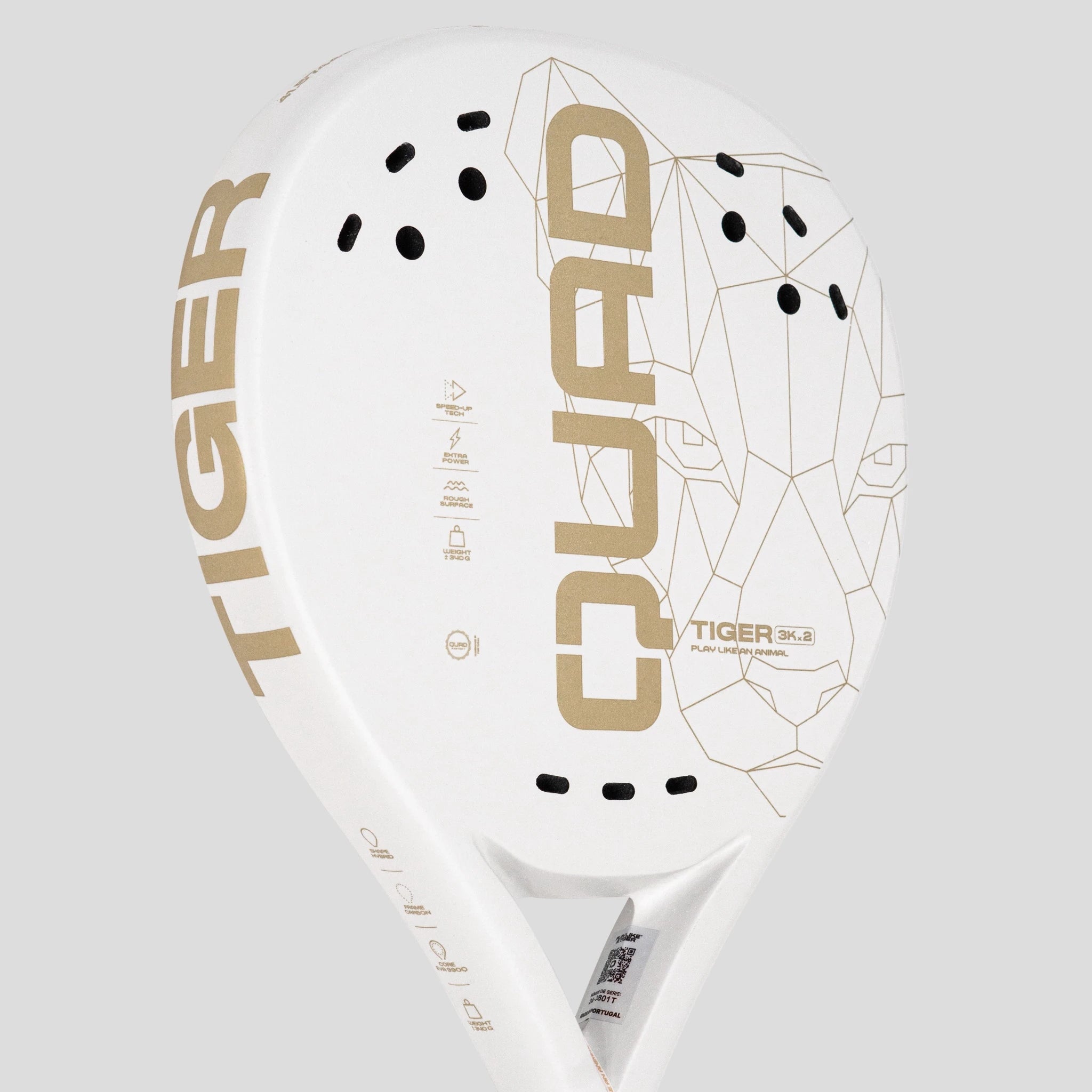 Quad Tiger Padel Racket 2025 - left side detail