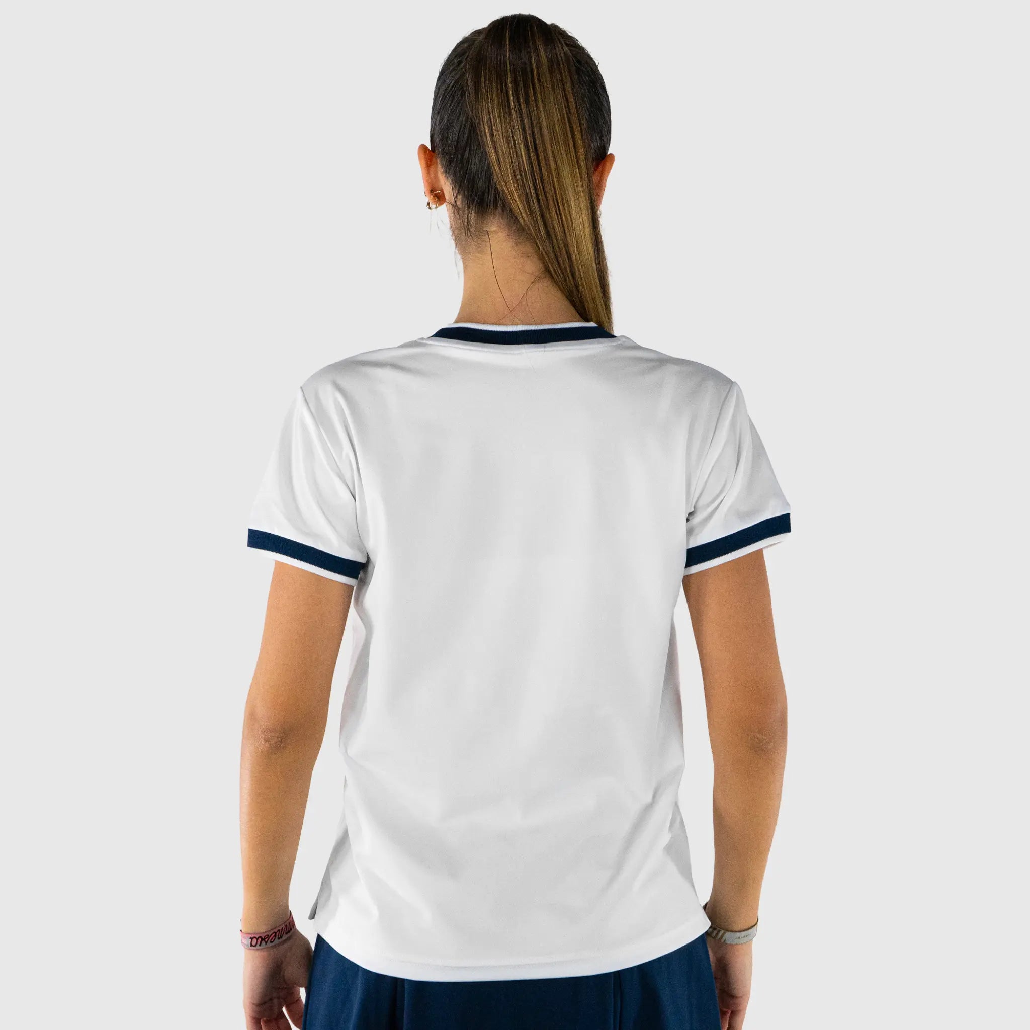 Advantage Pickleball T-Shirt White and Navy - back view