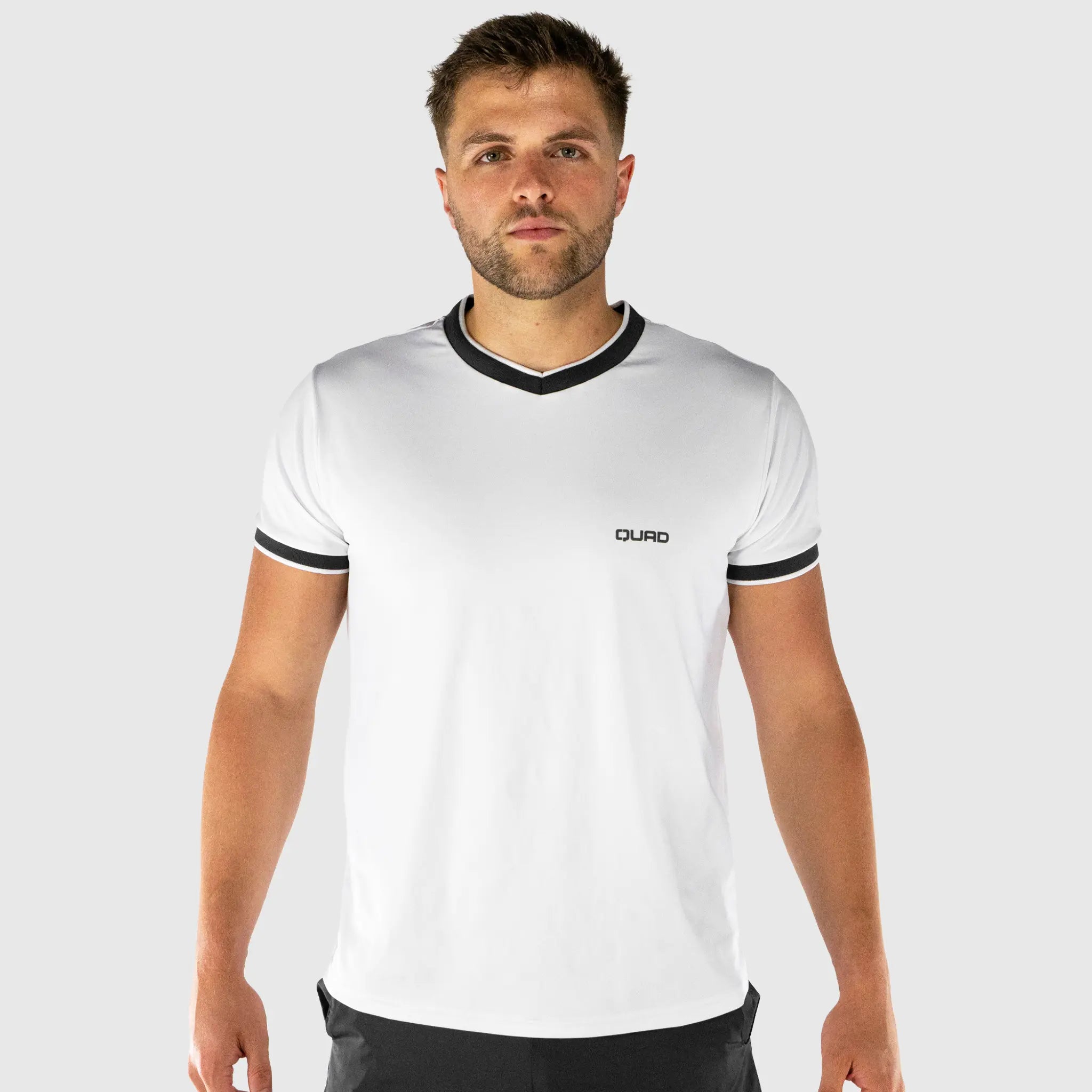 Serve Pickleball T-Shirt White and Grey - front view