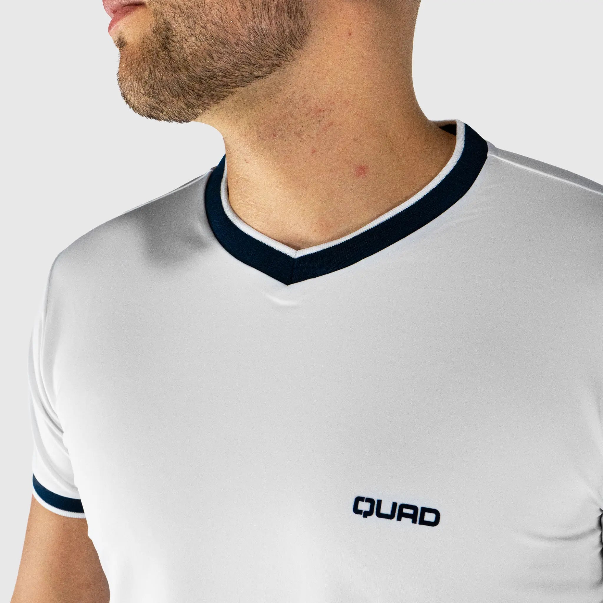 Serve Pickleball T-Shirt White and Navy - fabric detail