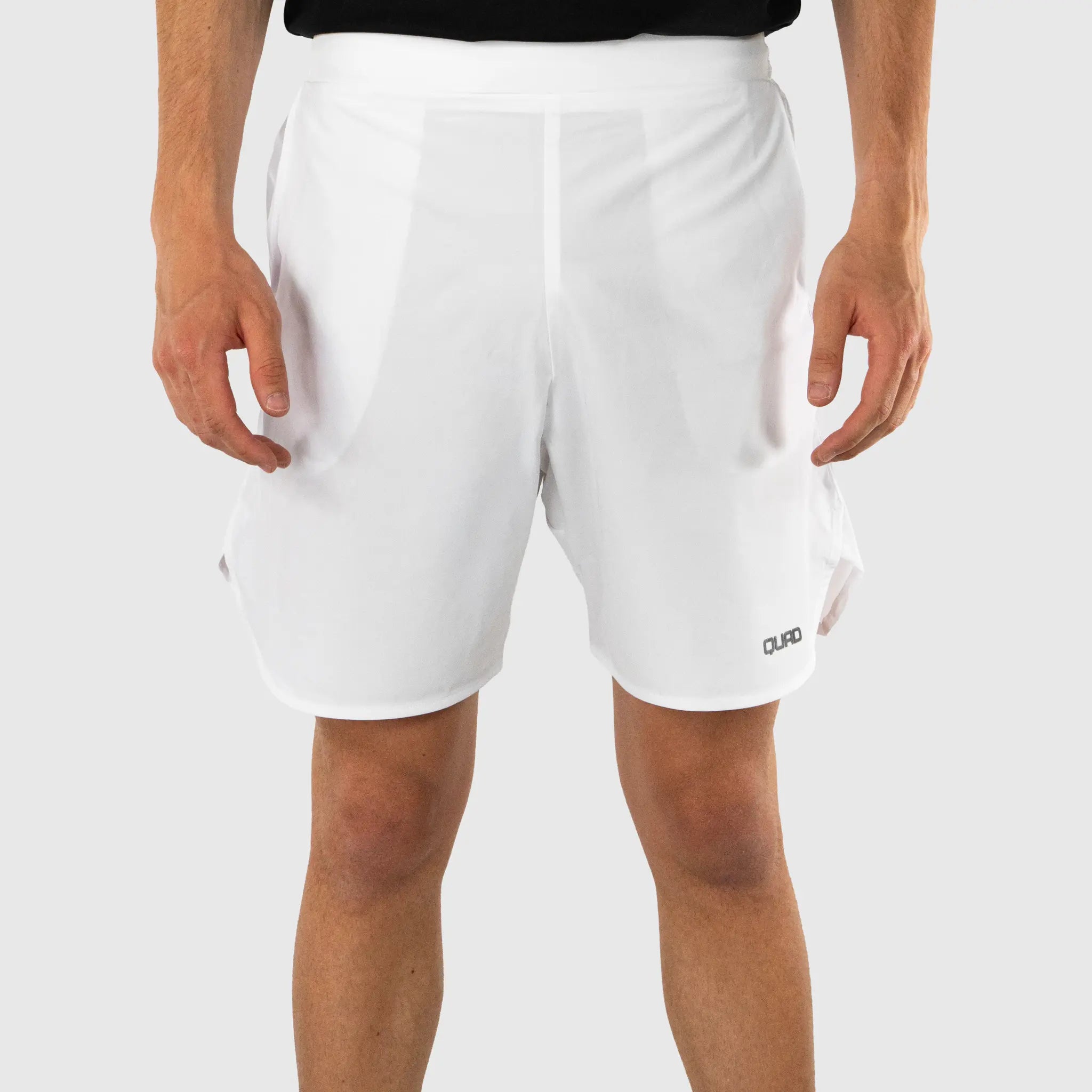 Tour Pickleball Shorts White and Grey - front view