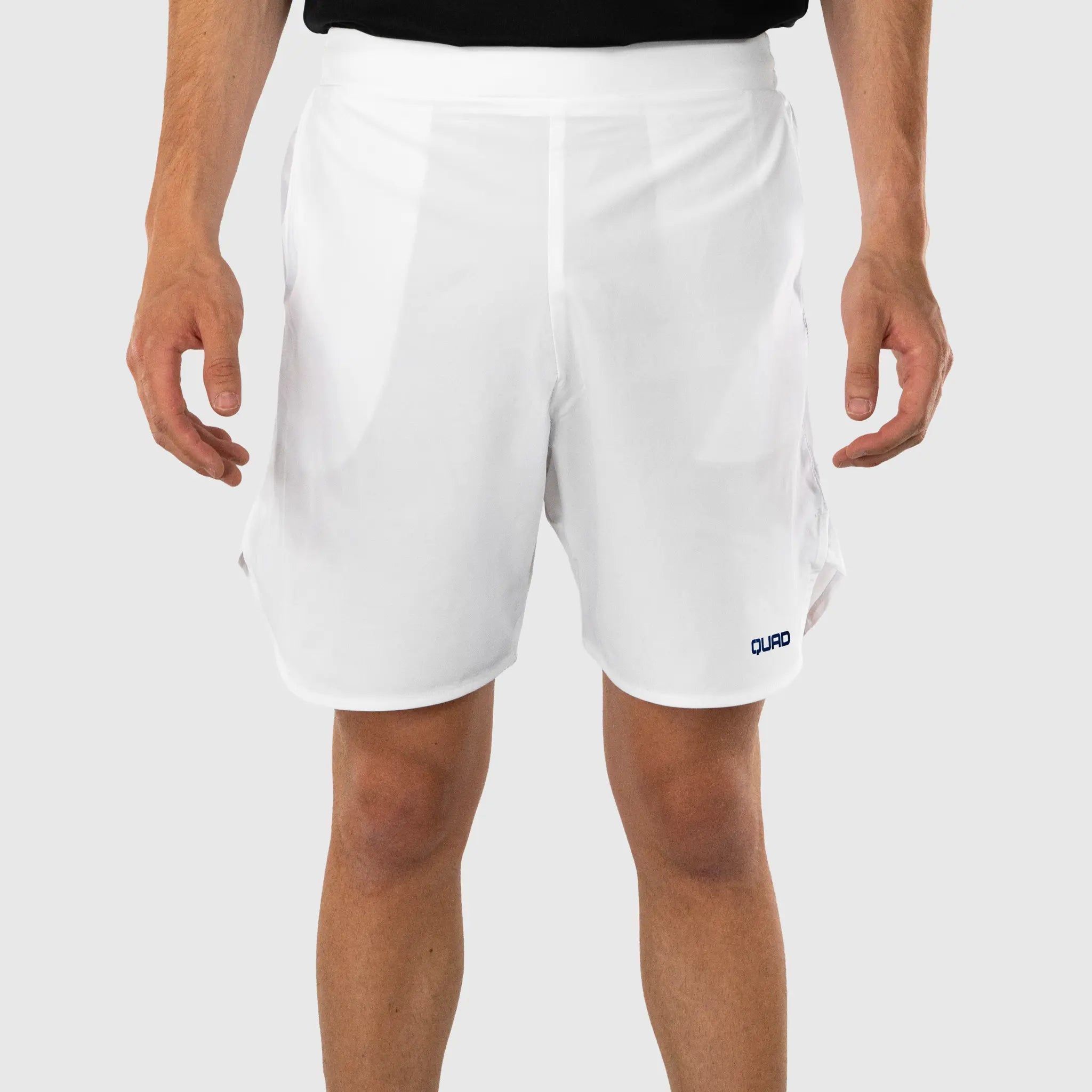 Tour Pickleball Shorts White and Navy - front view